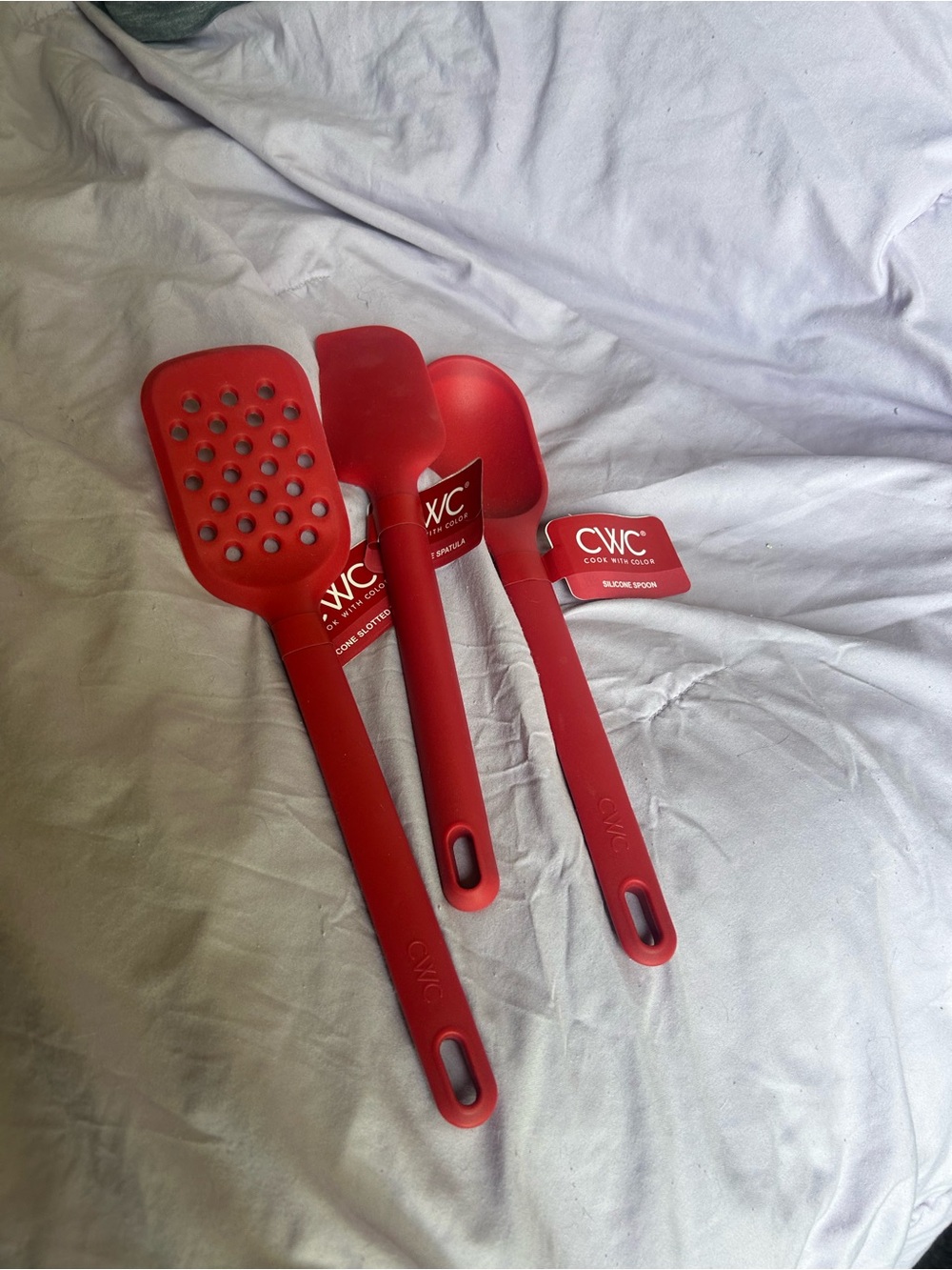 CWC Red Silicone Cooking Utensil Set - 3 Piece